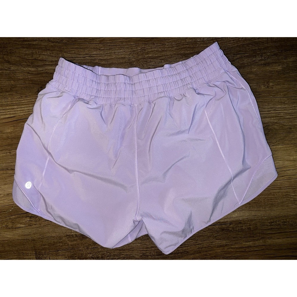 Lululemon Hotty Hot Hirise Shorts Women's 10 Lavender Lined Athletic Workout